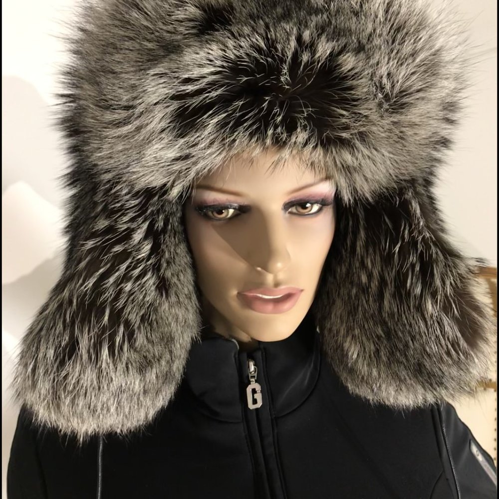 Silver Fox Fur REAL FUR Ski Hat